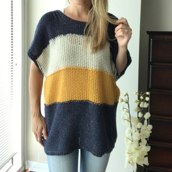 WILDFOX Estate Color Block stripe knit Sweater in Oxford size Small - Picture 9 of 11